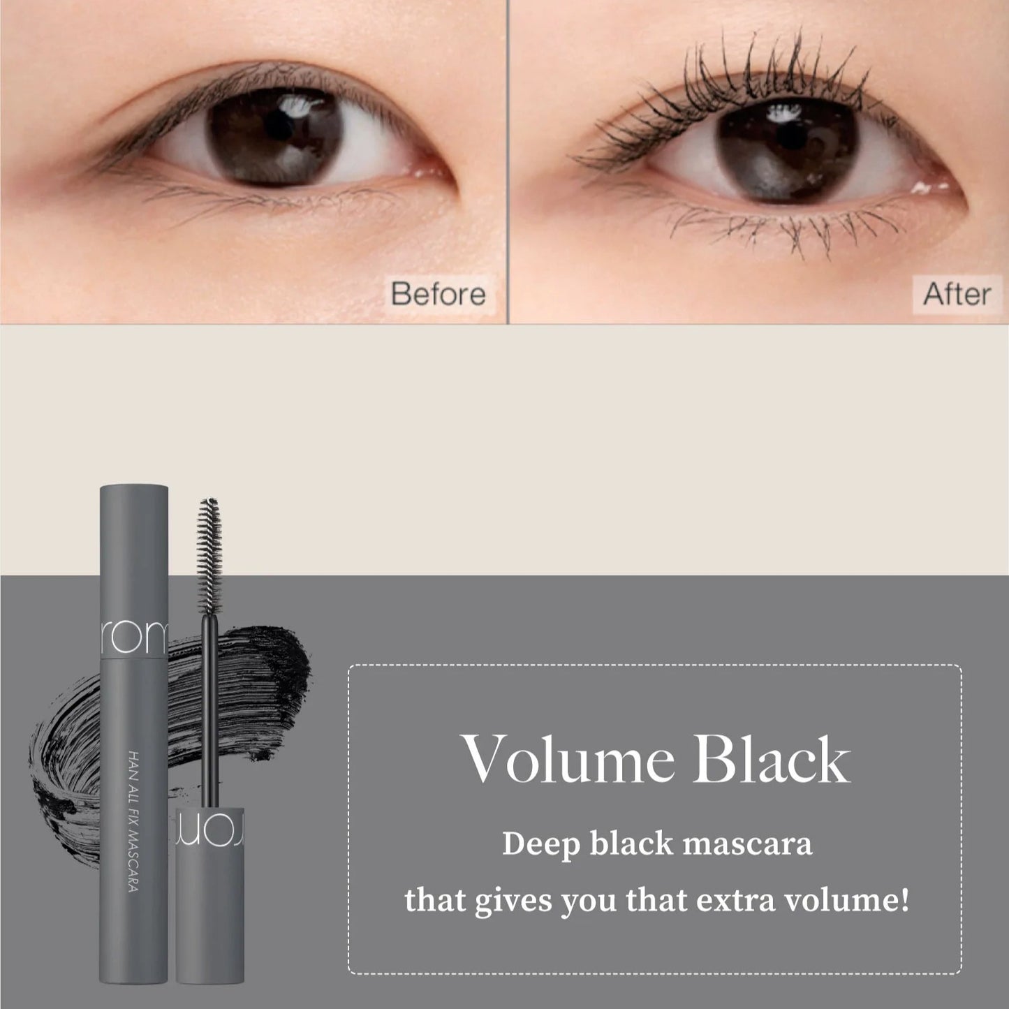 ROM&ND Han All Fix Mascara 7g - V01 Volume Black