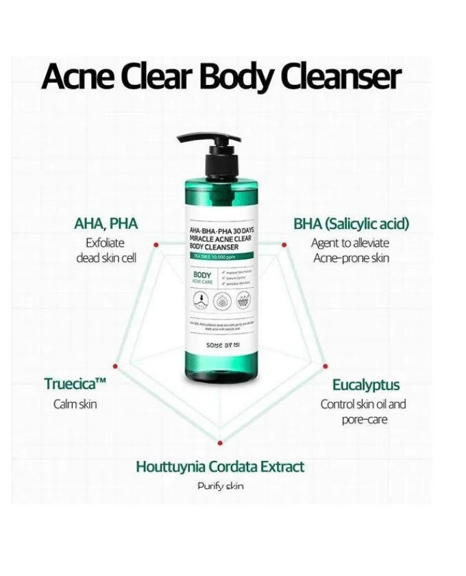 SOME BY MI AHA BHA PHA 30 Days Miracle Acne Clear Body Cleanser 400g