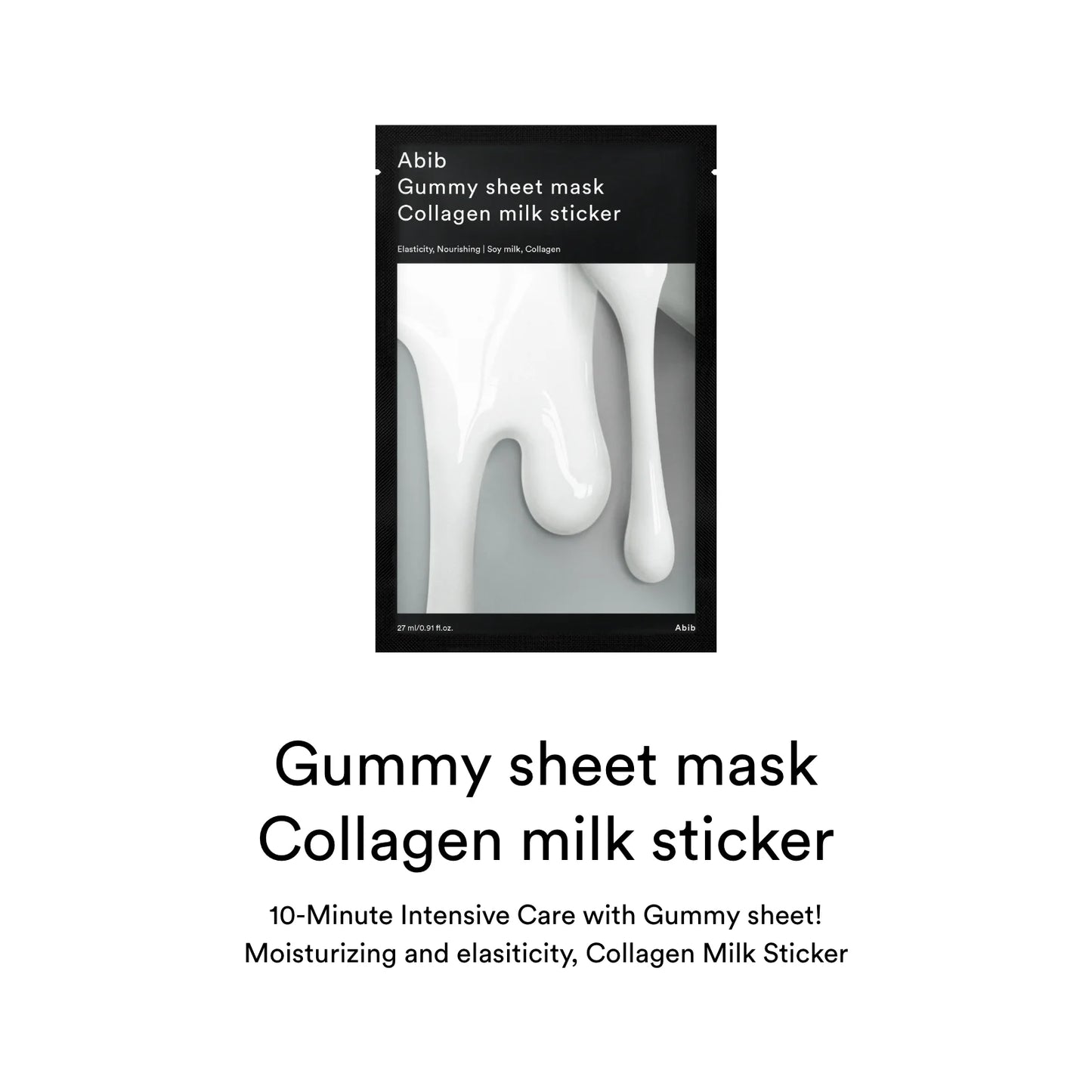 Abib Gummy Sheet Mask Collagen Milk Sticker - 1pc (27ml)