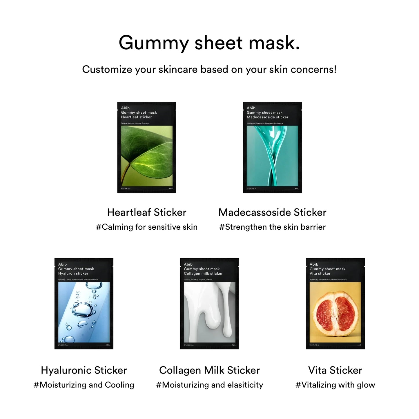 Abib Gummy Sheet Mask Collagen Milk Sticker - 1pc (27ml)