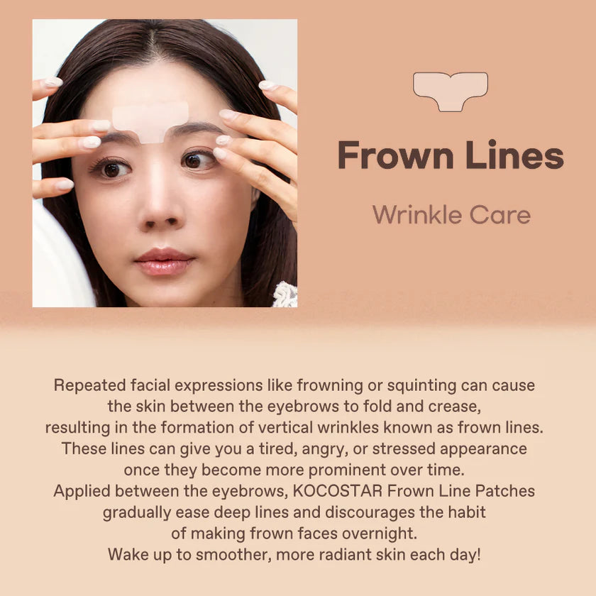 KOCOSTAR Ultimate Face Patches - Frown Lines 6 pcs (Overnight Target Patches)