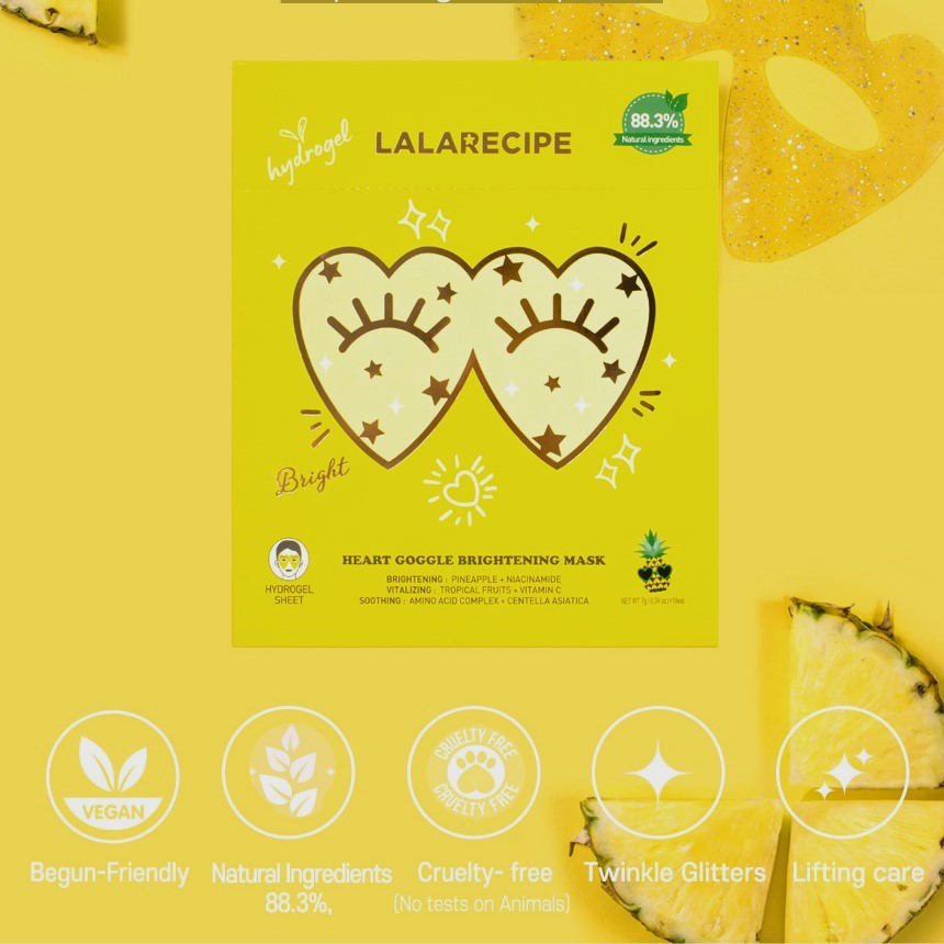 LALARECIPE Heart Goggle Brightening Mask 7g ( for eyes and cheeks) - 1 pc