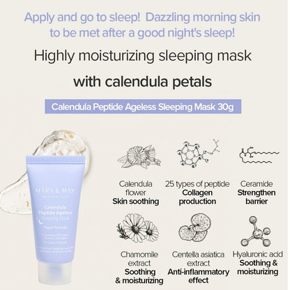 Mary & May Calendula Peptide Ageless Sleeping Mask - 30g