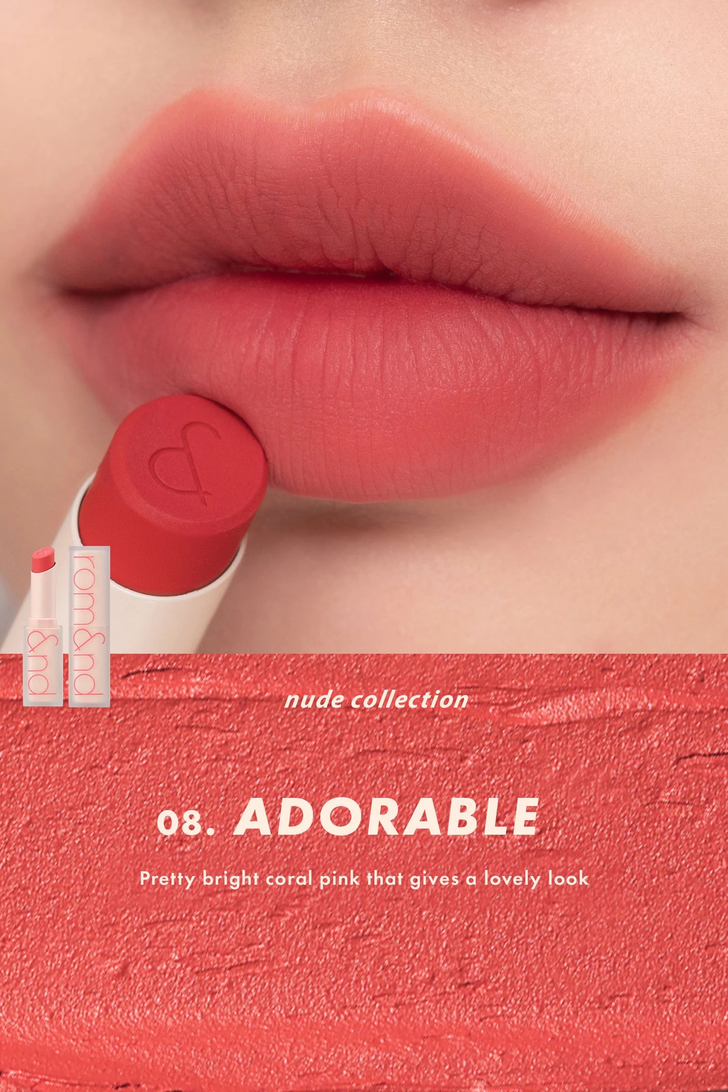 rom&nd Zero Matte Lipstick 3g - #08 Adorable